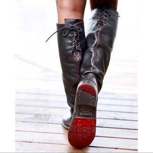 Bed Stu Manchester Knee High Leather Boots Black Free People